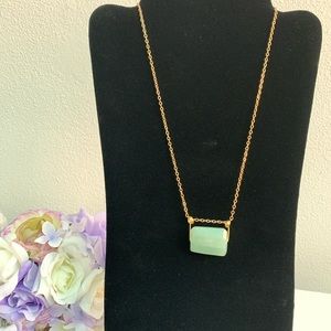 Light green Jade and gold necklace
